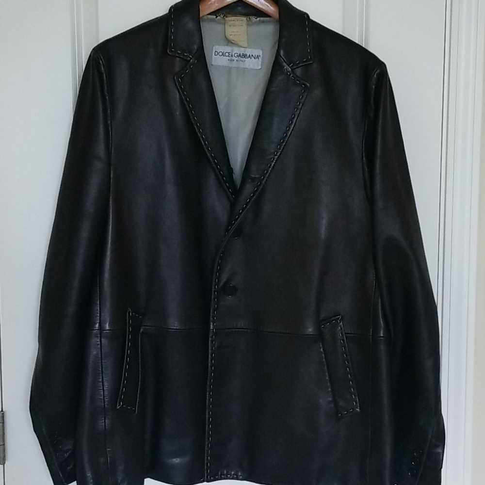 Dolce & Gabbana leather coat